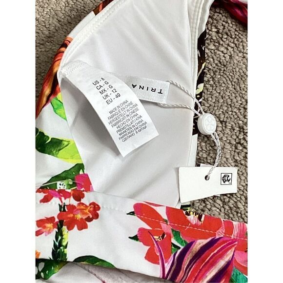 New. Trina Turk floral bikini top. Size 8 Retails $124 - Picture 9 of 9
